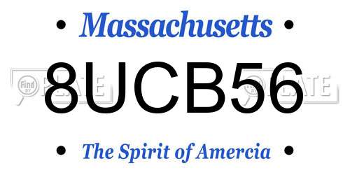 8UCB56 Massachusetts License Plate