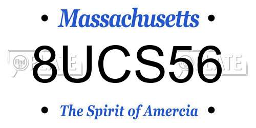 8UCS56 Massachusetts License Plate