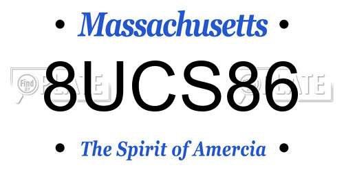 8UCS86 Massachusetts License Plate