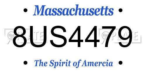 8US4479 Massachusetts License Plate