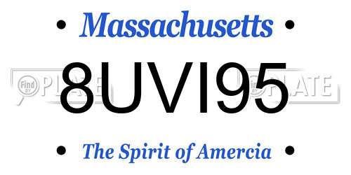 8UVI95 Massachusetts License Plate