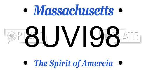 8UVI98 Massachusetts License Plate