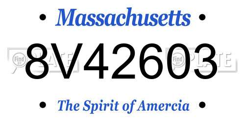 8V42603 Massachusetts License Plate