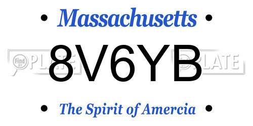 8V6YB Massachusetts License Plate