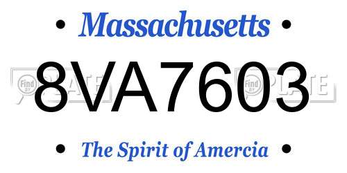 8VA7603 Massachusetts License Plate