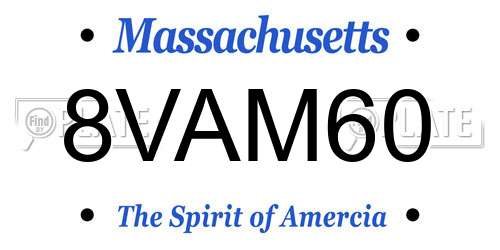 8VAM60 Massachusetts License Plate