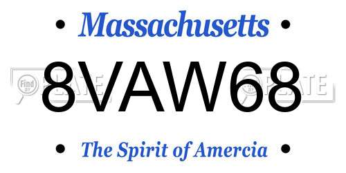 8VAW68 Massachusetts License Plate