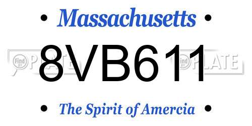 8VB611 Massachusetts License Plate