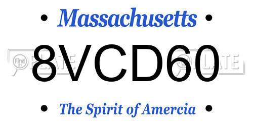 8VCD60 Massachusetts License Plate