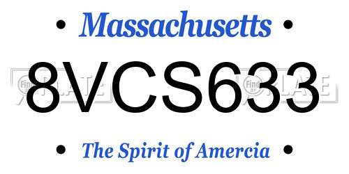 8VCS633 Massachusetts License Plate