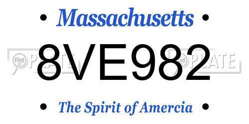 8VE982 Massachusetts License Plate