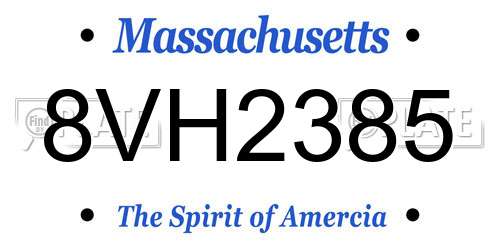 8VH2385 Massachusetts License Plate