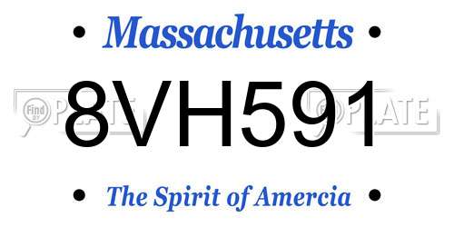 8VH591 Massachusetts License Plate