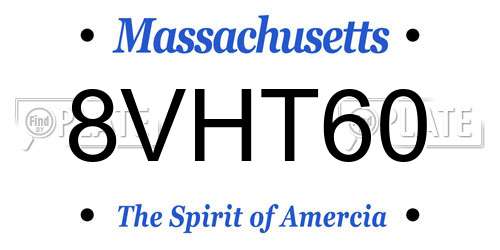 8VHT60 Massachusetts License Plate