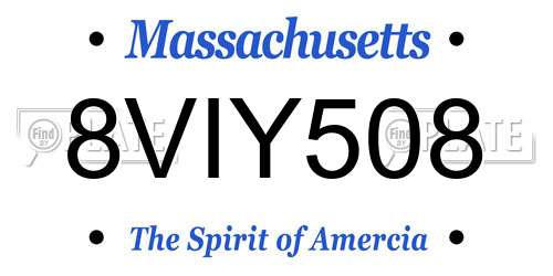 8VIY508 Massachusetts License Plate