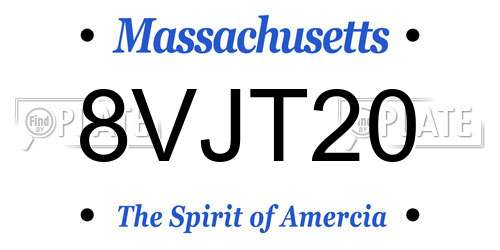 8VJT20 Massachusetts License Plate