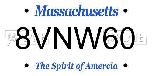 8VNW60 Massachusetts License Plate