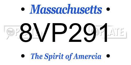 8VP291 Massachusetts License Plate