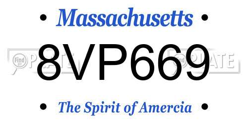 8VP669 Massachusetts License Plate