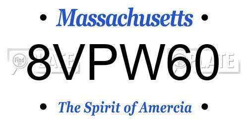 8VPW60 Massachusetts License Plate