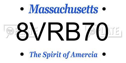 8VRB70 Massachusetts License Plate