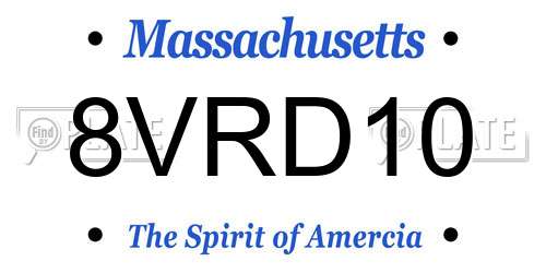 8VRD10 Massachusetts License Plate