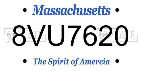 8VU7620 Massachusetts License Plate