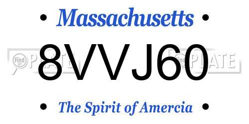 8VVJ60 Massachusetts License Plate