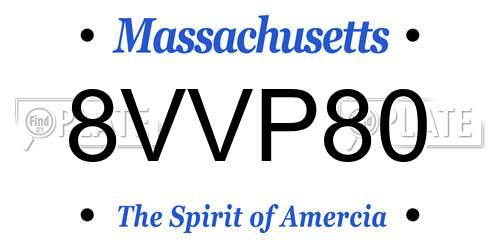 8VVP80 Massachusetts License Plate