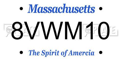 8VWM10 Massachusetts License Plate