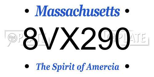 8VX290 Massachusetts License Plate