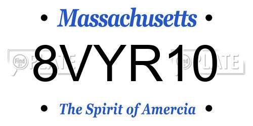 8VYR10 Massachusetts License Plate