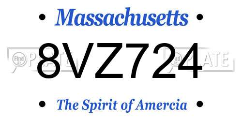 8VZ724 Massachusetts License Plate