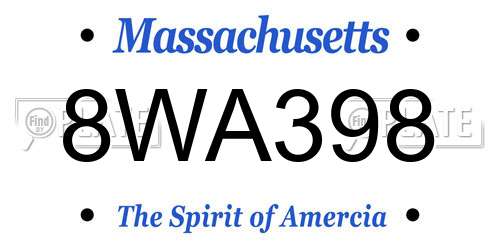 8WA398 Massachusetts License Plate