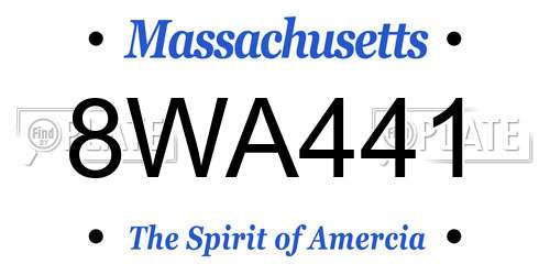 8WA441 Massachusetts License Plate