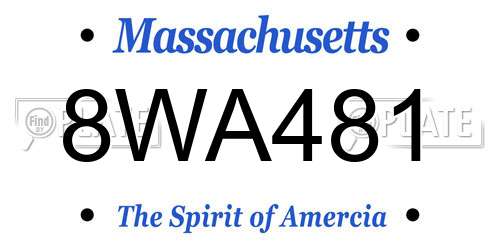 8WA481 Massachusetts License Plate