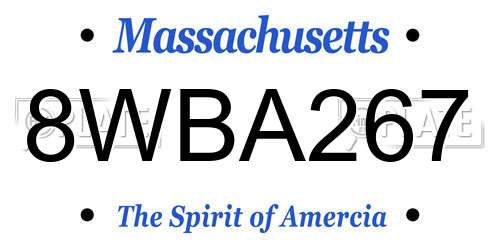 8WBA267 Massachusetts License Plate