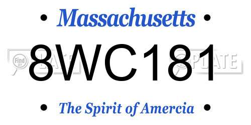 8WC181 Massachusetts License Plate