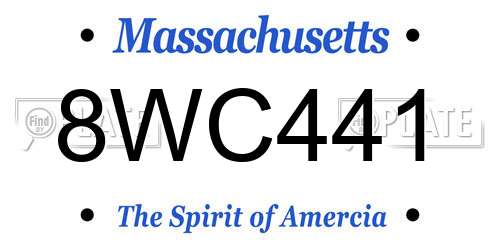 8WC441 Massachusetts License Plate