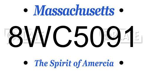 8WC5091 Massachusetts License Plate