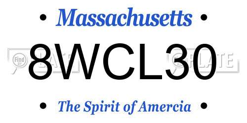 8WCL30 Massachusetts License Plate