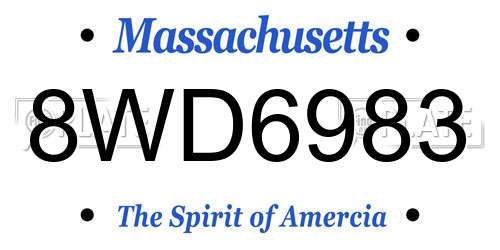 8WD6983 Massachusetts License Plate