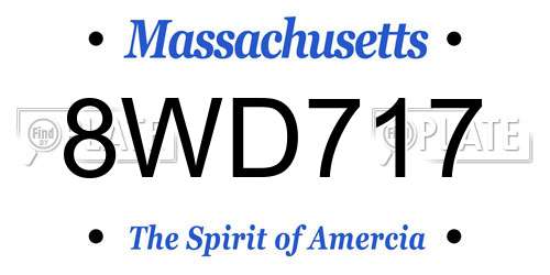 8WD717 Massachusetts License Plate