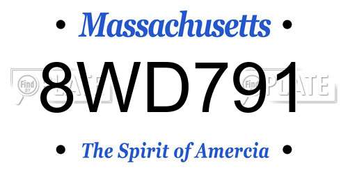 8WD791 Massachusetts License Plate