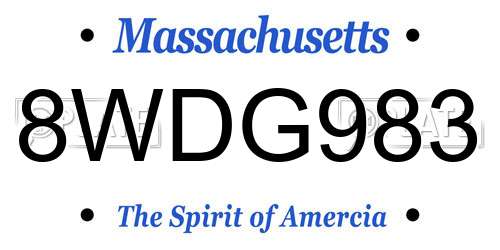 8WDG983 Massachusetts License Plate