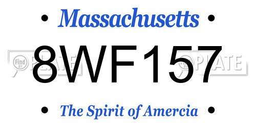 8WF157 Massachusetts License Plate
