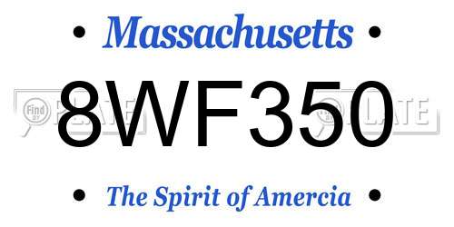 8WF350 Massachusetts License Plate