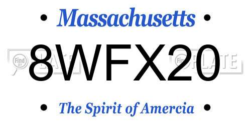 8WFX20 Massachusetts License Plate