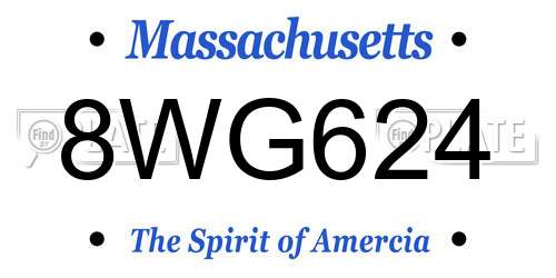 8WG624 Massachusetts License Plate