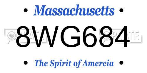 8WG684 Massachusetts License Plate